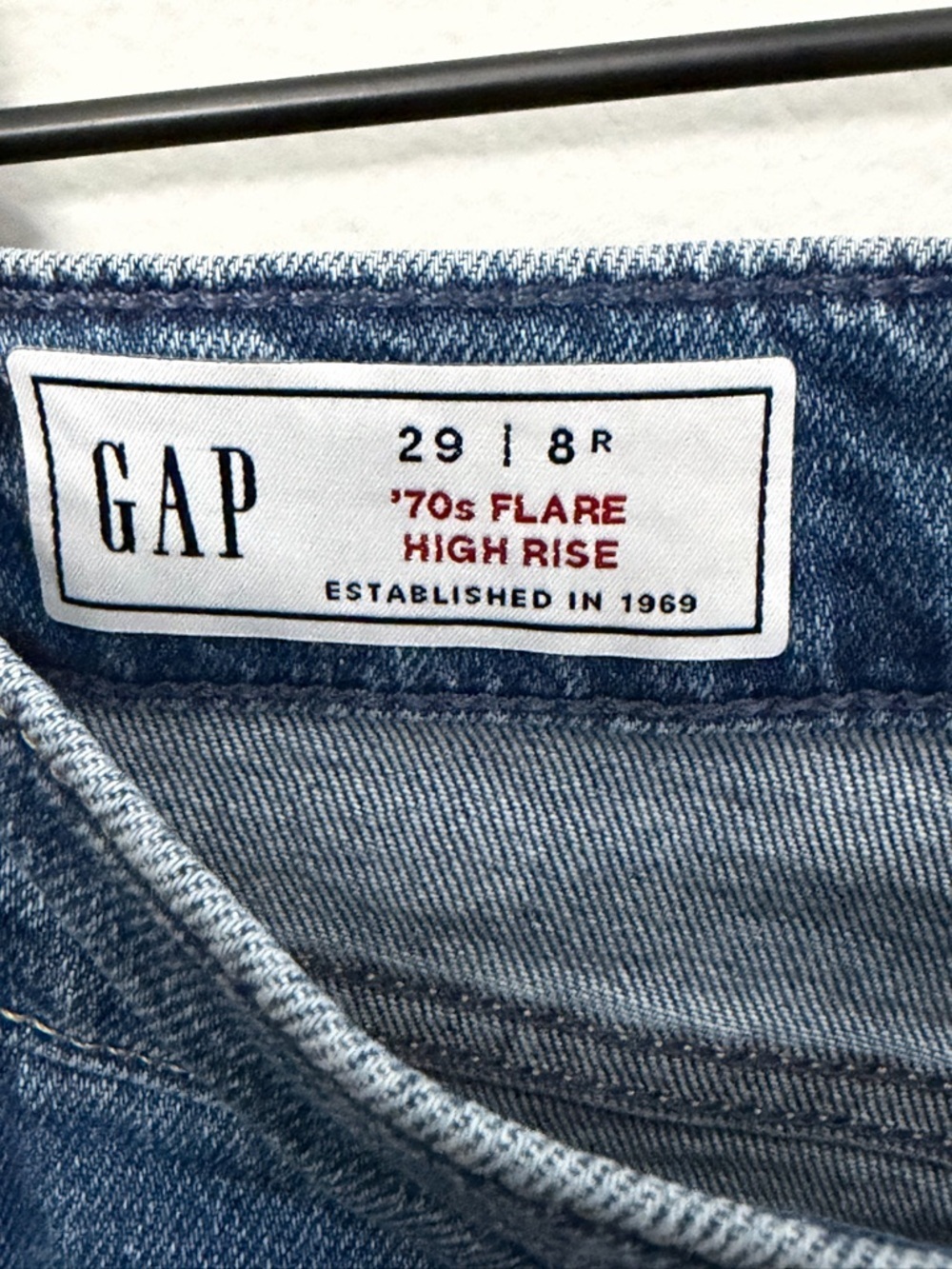 GAP Mid Blue High-Rise Flare Jeans - Picture 6 of 7